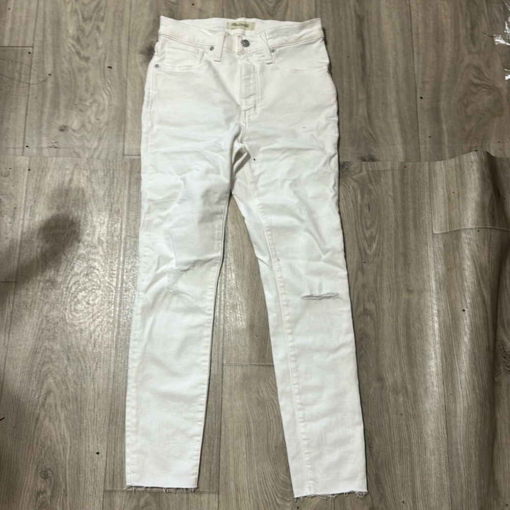 Madewell White high rise skinny crop size 27